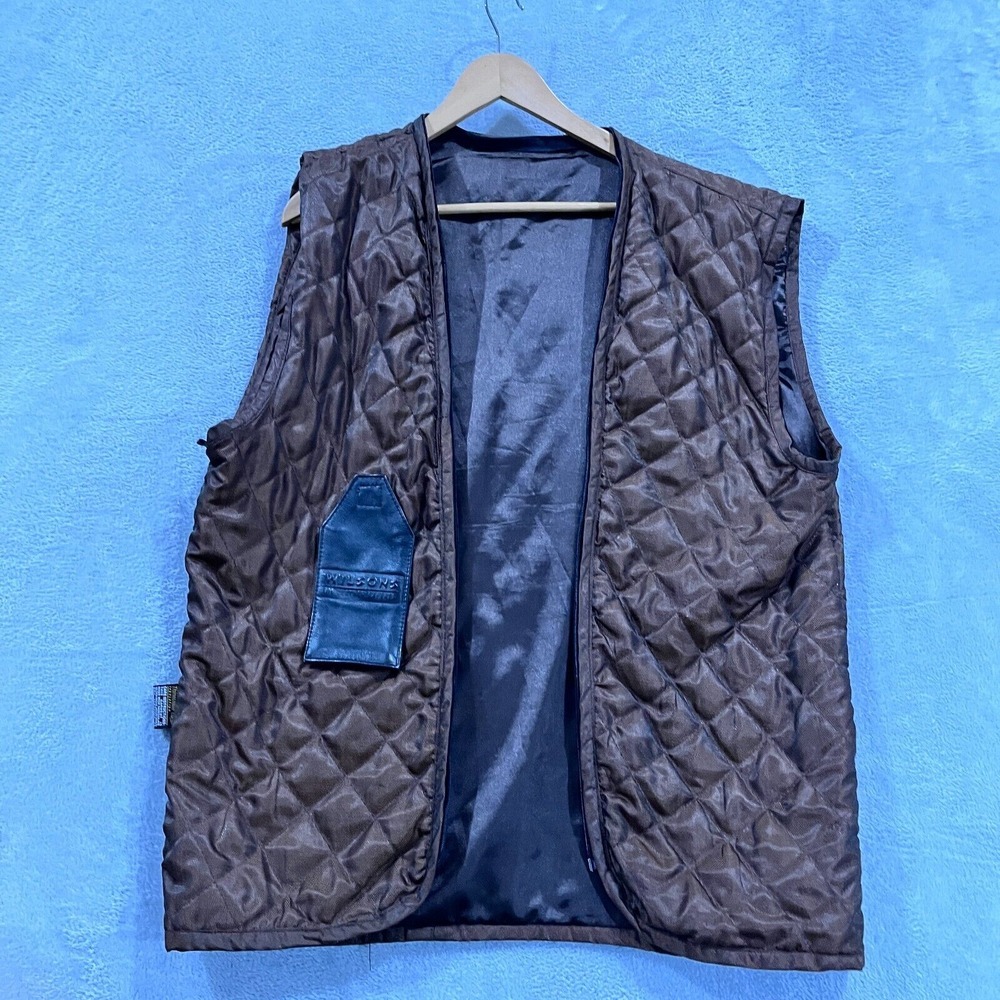 Wilson's Thinsulate Liner Vest Size XL Ultra Insulation Zip Brown Quilted